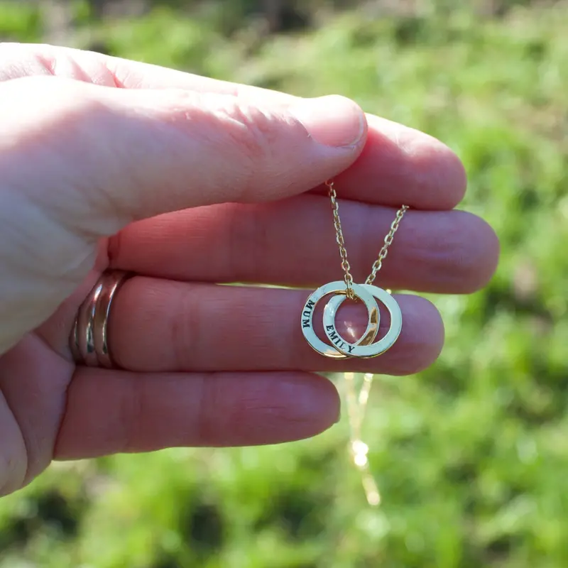 14K Gold Mother’S Day Ring Necklace – Personalised Name Pendant 11