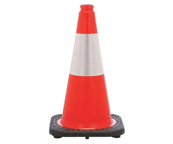 18-Inch Orange Traffic Cone With Reflective Banding 1