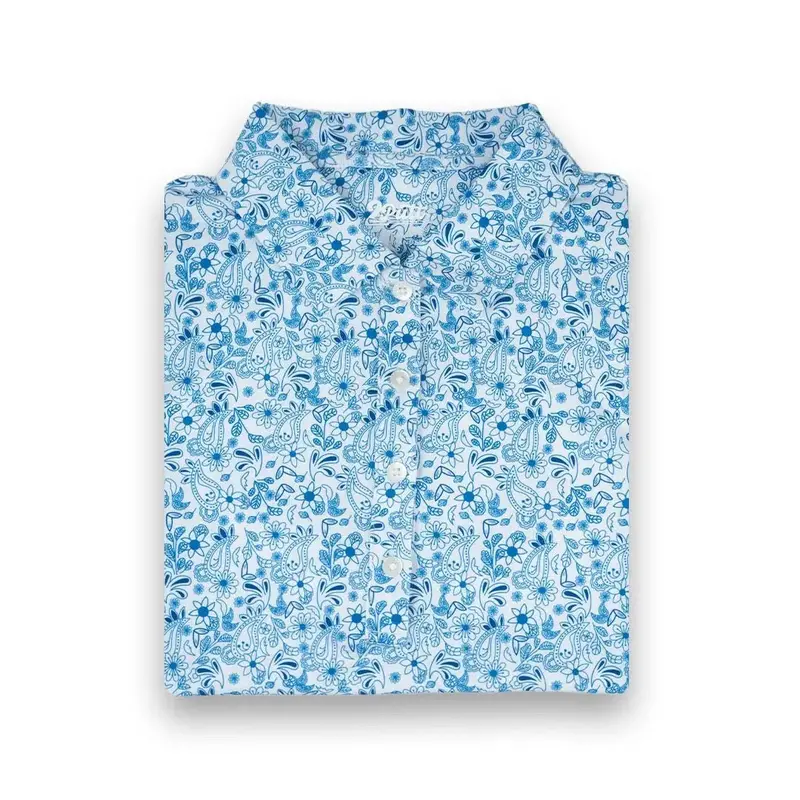 2Putt Blue Paisley Sleeveless Golf Polo For Women 1