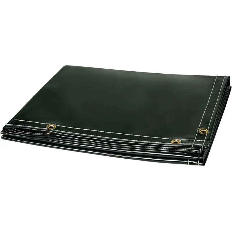 6-Foot X 10-Foot Dark Green Tinted Vinyl Welding Partition – 14 Mil Flame-Retardant Transparent Curtain 1