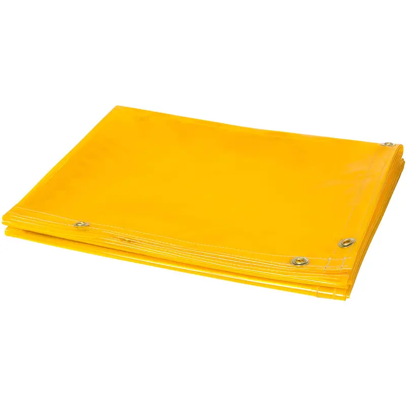 6-Foot X 8-Foot Yellow Tinted Vinyl Welding Screen – 14 Mil Flame-Retardant Transparent Curtain 1