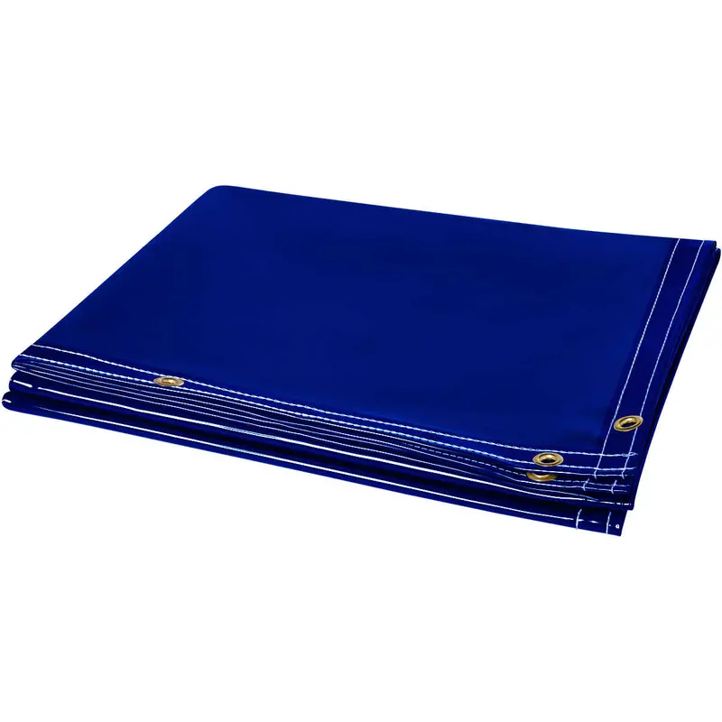 6-Ft By 6-Ft Flame-Retardant Welding Curtain – 14-Mil Tinted Transparent Vinyl, Blue 1