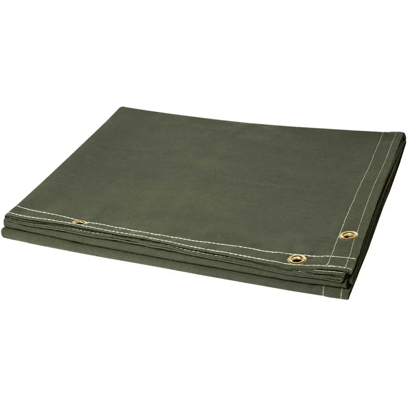 6' X 10' Olive Green Fr Canvas Welding Screen — 12 Oz Industrial Duck Material 1