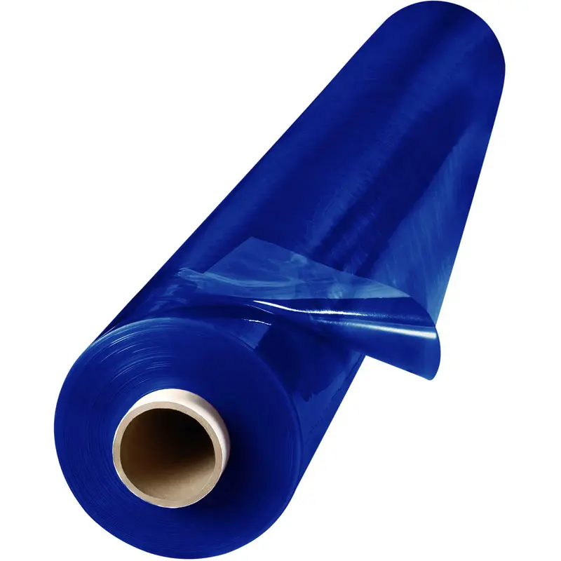 72-Inch By 81-Yard Flame-Resistant Welding Curtain Roll – 14-Mil Tinted Transparent Vinyl, Blue, Ungrommeted 1