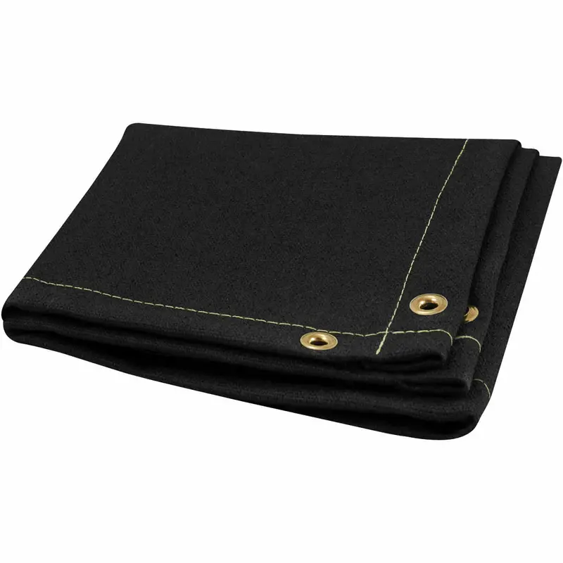 8' × 10' Industrial Welding Blanket – 26 Oz Heat-Resistant Black Fiberglass With Vermiculite Coating 1