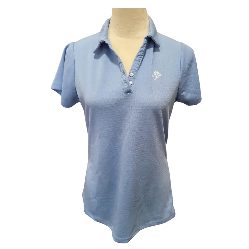 Adair Textured Periwinkle Golf Polo Featuring Embroidered Logo – Size M 1