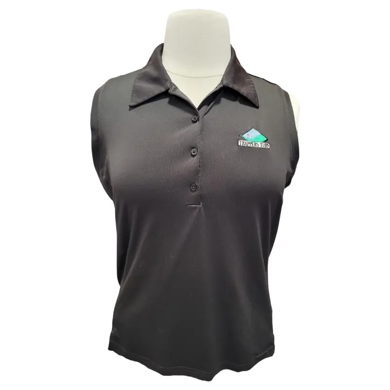 Adidas Climalite Black Sleeveless Golf Polo – Breathable Fabric With Trappers Turn Logo, Size Xl 1