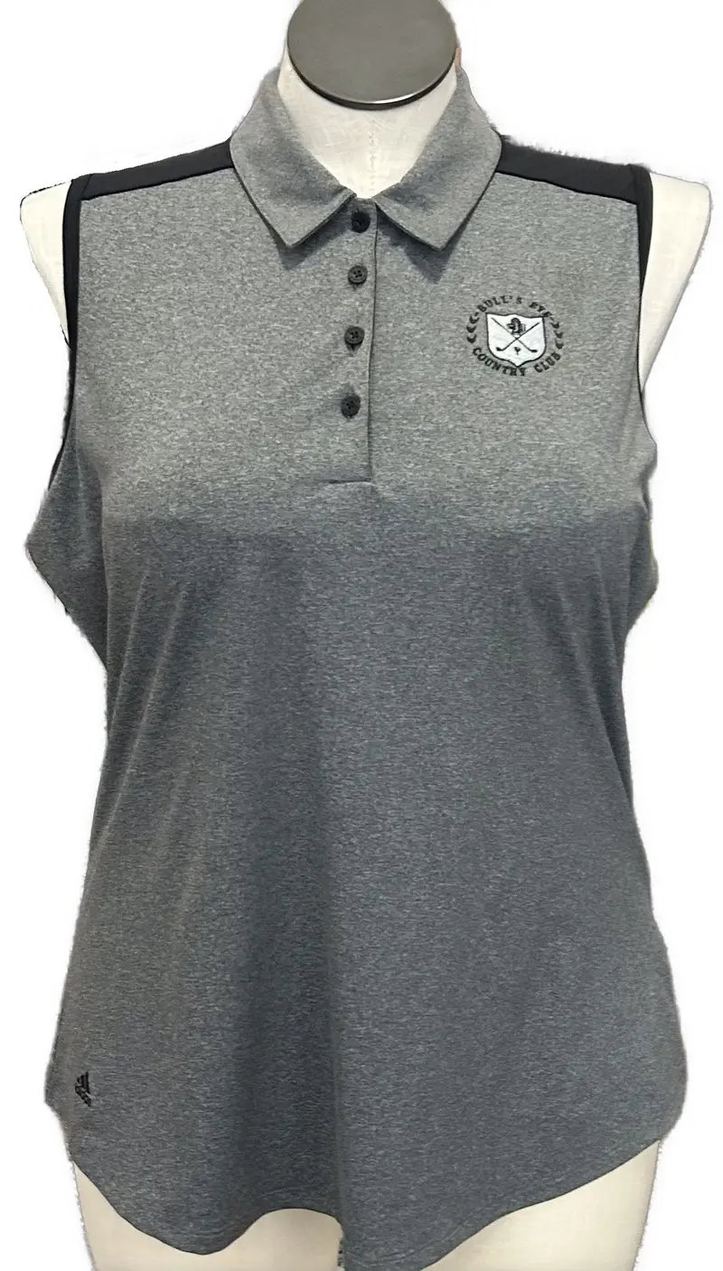 Adidas Gray Heather Sleeveless Logo Golf Top For Women – Xl 1