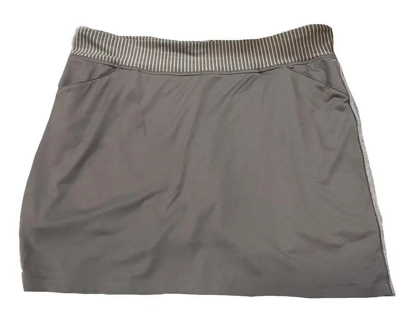 Adidas Gray Pull-On Golf Skort With Contrasting Striped Accents – Size L 1