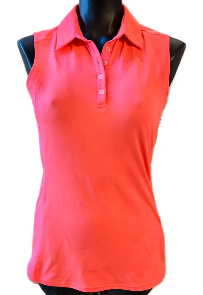 Adidas Hot Coral Sleeveless Women'S Golf Polo – Size S 1
