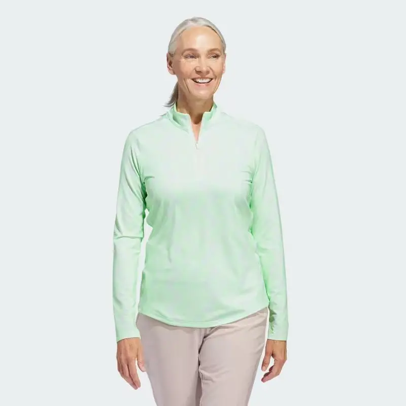 Adidas Ultimate365 Quarter-Zip Mock – Crystal Jade Colorway 1