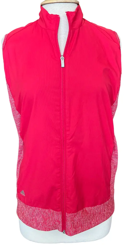 Adidas Women'S Red Full-Zip Performance Vest – Size L 1