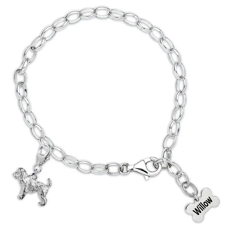 Adjustable Link Bracelet With Custom Engraved Tag – Sterling Silver 1