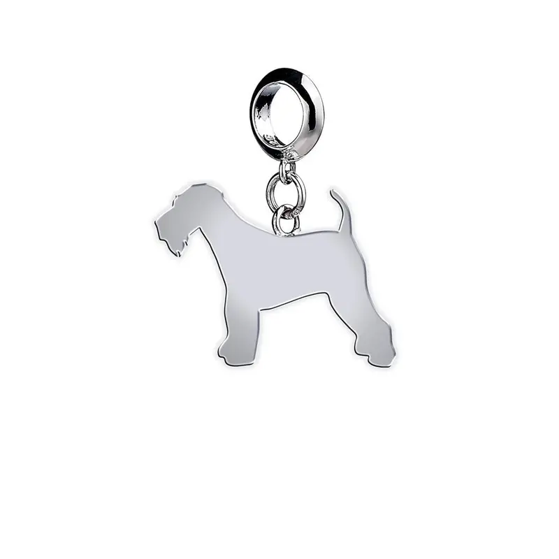 Airedale Terrier Silver Charm – Hand-Polished Canine Profile Pendant 3