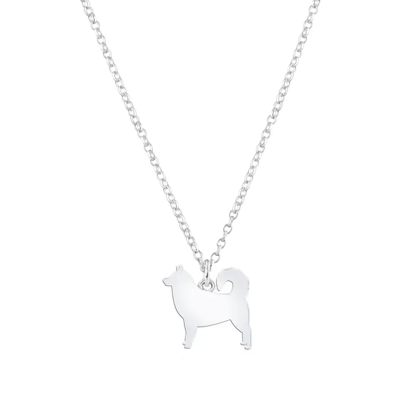 Alaskan Malamute Pendant Necklace – Custom Engraved Silver 1