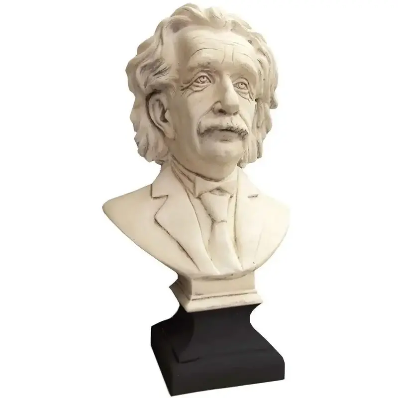 Albert Einstein Bust Statue – Scholar Portrait Sculpture, 27-Inch Tall 1