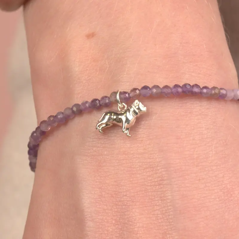 American Pitbull Terrier Outline Bracelet – Crystal-Enhanced & Customisable 1