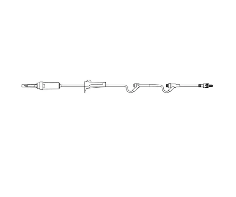 Amsino 60-Drop Non-Vented Iv Administration Set With Roller Clamp And Rotating Luer Lock 1