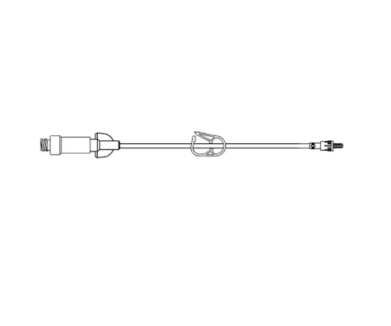 Amsino 8-Inch Heplock Extension Set With Pinch Clamp And Rotating Luer Lock 1