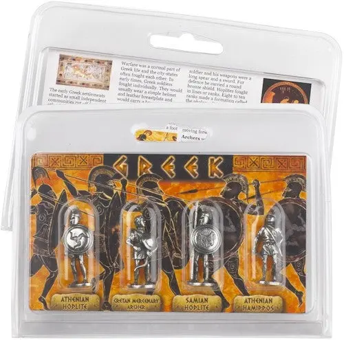 Ancient Greek Hoplite & Archer Miniatures – 4-Piece Athenian Warrior Set, 1.5" Height 1