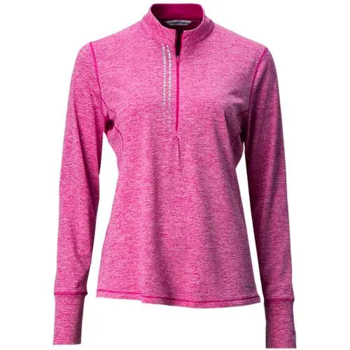 Annika By Cutter & Buck Hot Pink Half-Zip Golf Pullover 1