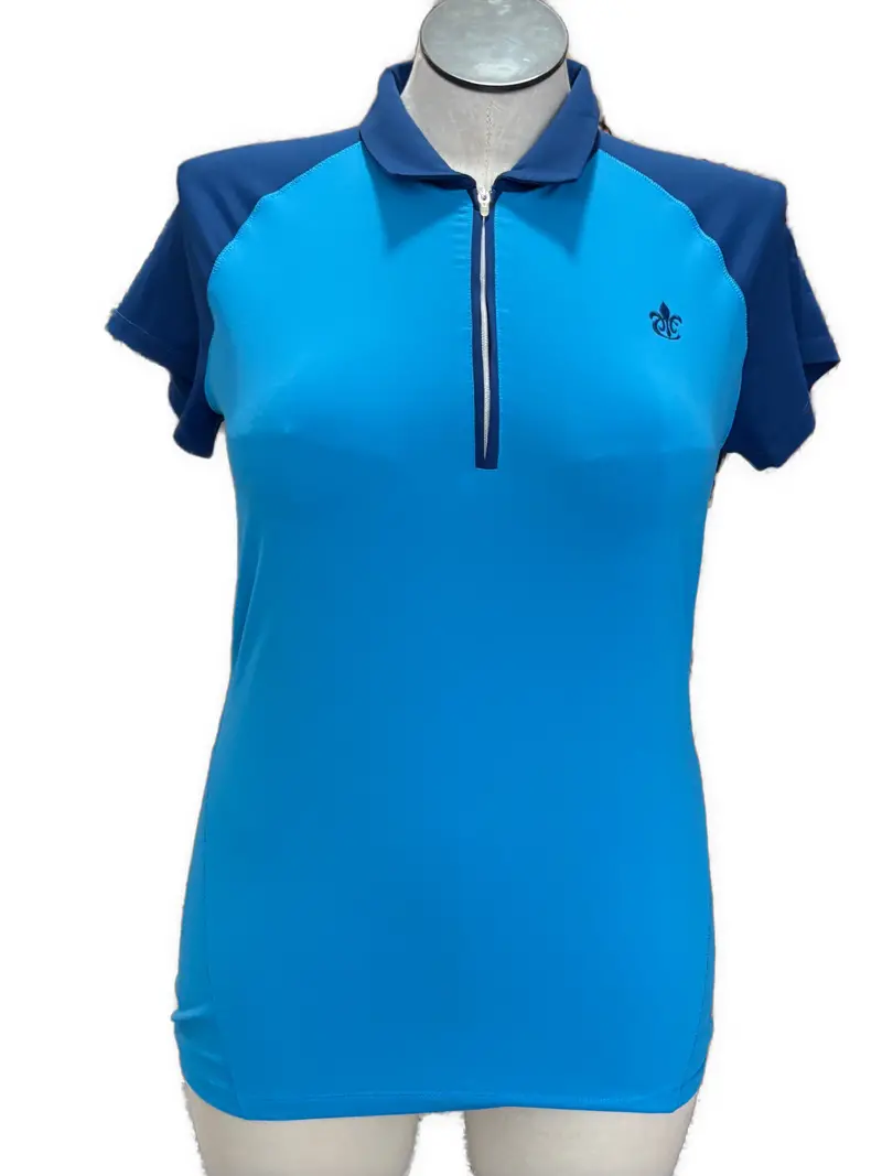 Annika By Cutter & Buck Women'S Turquoise And Navy Golf Polo With Embroidered Logo – Size L 1