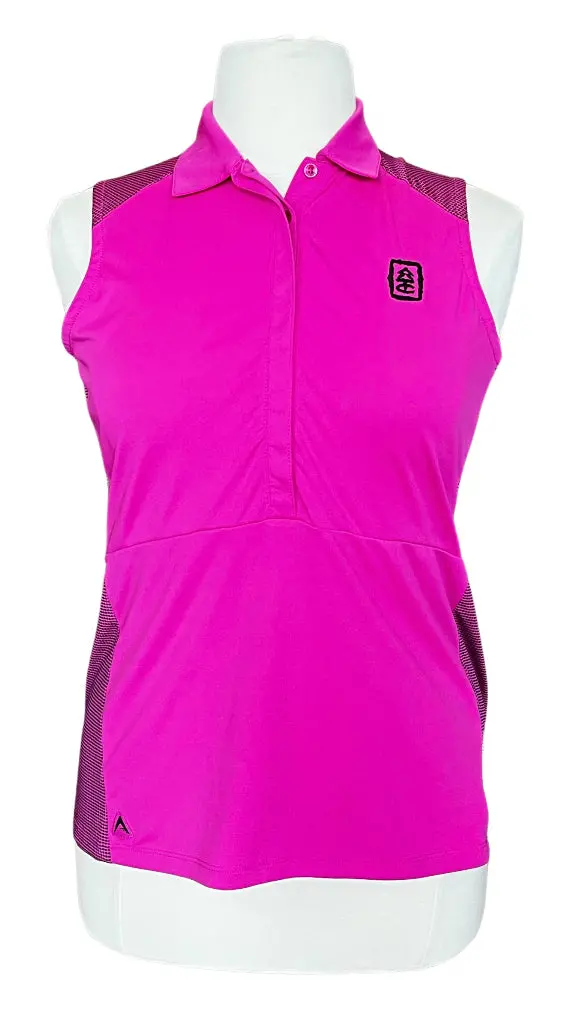 Antigua Magenta Polka-Dot Golf Top With Logo – Size Xl 1