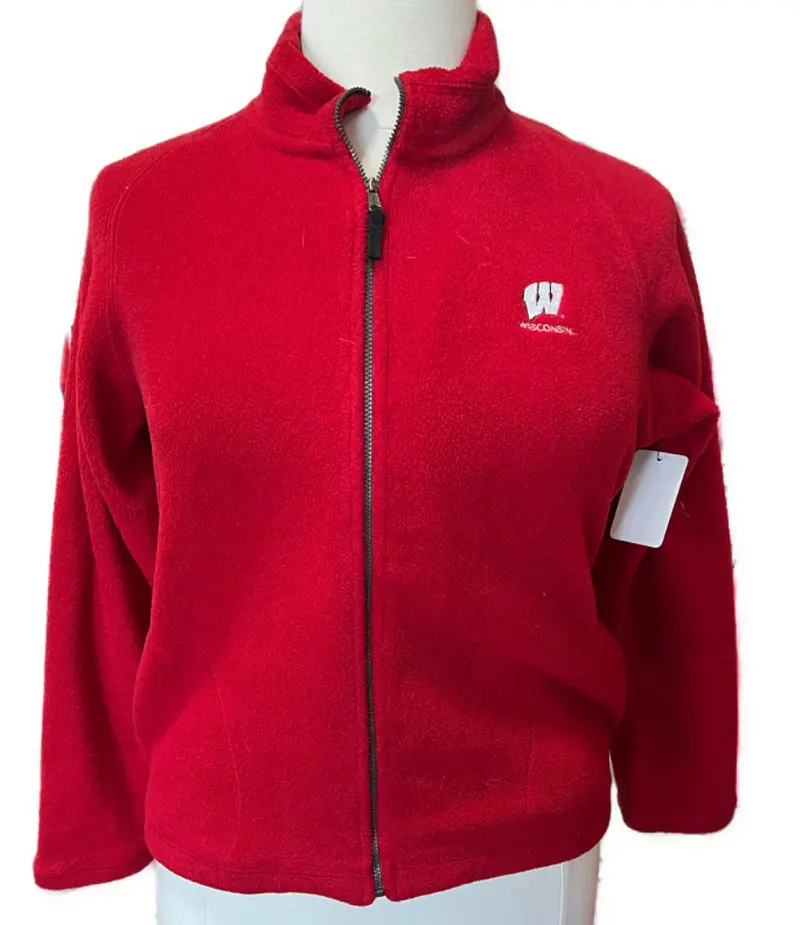 Antigua Red Wi-Branded Full-Zip Fleece Jacket – Size L 1