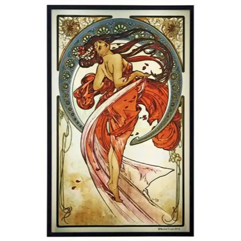 Art Nouveau Dance Lady Stained Glass – Alphonse Mucha Inspired Panel (12" H) 1