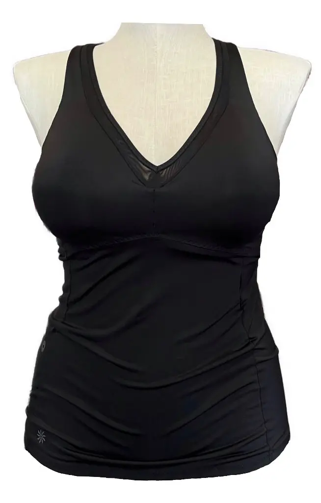 Athleta Cross-Strap Support Tank With Mesh Back – Black (Size M) 1