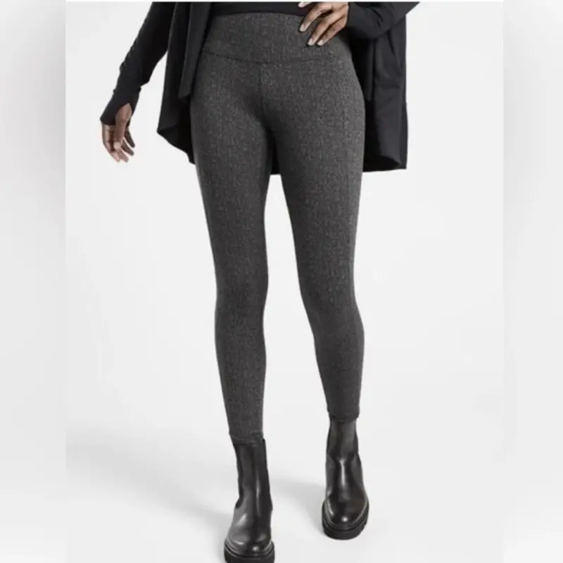 Athleta Delancey Textured Stripe Legging – Black And Nightfall Blend, Size M 1