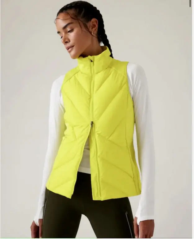 Athleta Inlet Neon Yellow Quilted Vest – Size M ($149) 1