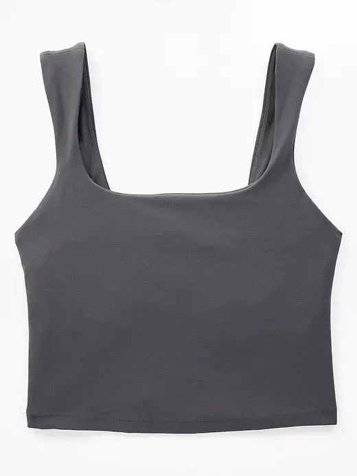 Athleta Transcend Square-Neck Crop Bra In Shadow – Lightweight Support 1