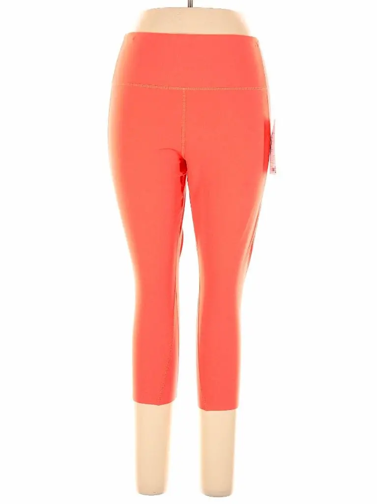 Athleta Ultimate Dobby Mesh Capri – Vibrant Orange Performance Bottom, Size L 1