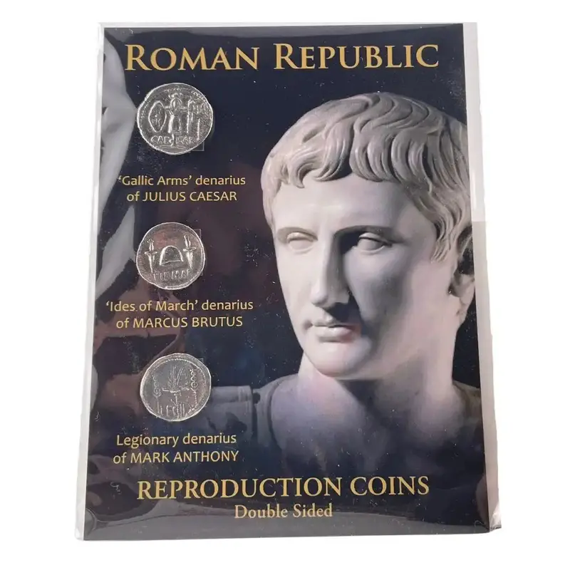Authentic-Style Roman Denarius Replica Set – Julius Caesar And Augustus Coins, 3-Piece Collection 1