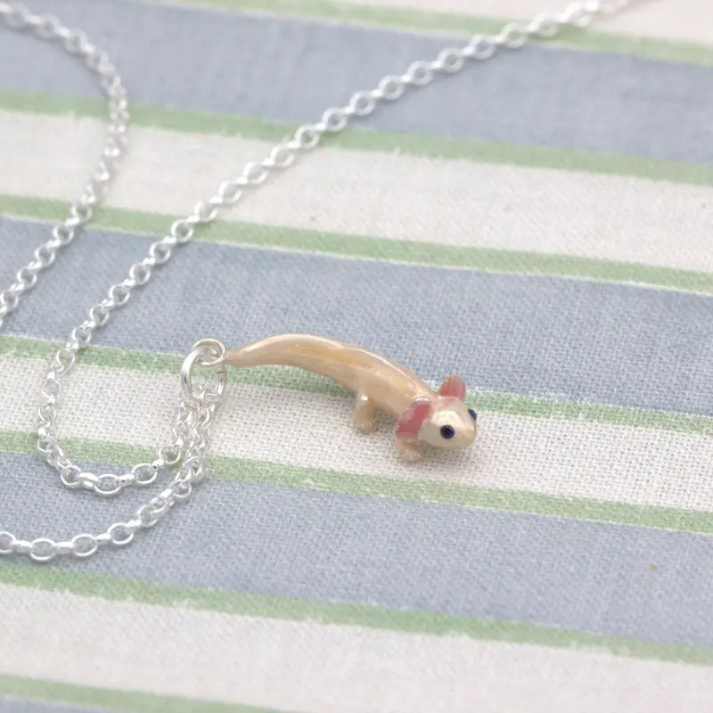 Axolotl Pendant Necklace – Enamelled Sterling Silver 1