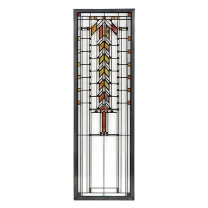 Barton House Buffet Door Window Stained Glass – Frank Lloyd Wright Inspired Panel 1