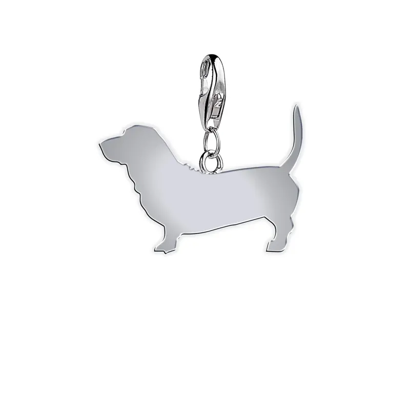Basset Bleu De Gascogne Silver Charm – Sterling Pendant Accent 1
