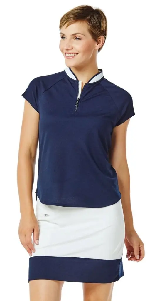 Belyn Key Skort – White Base With Navy Accent Band, Size M 1