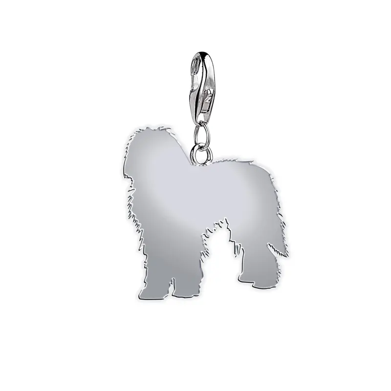 Bergamasco Charm – Textured Silver Breed Pendant 1