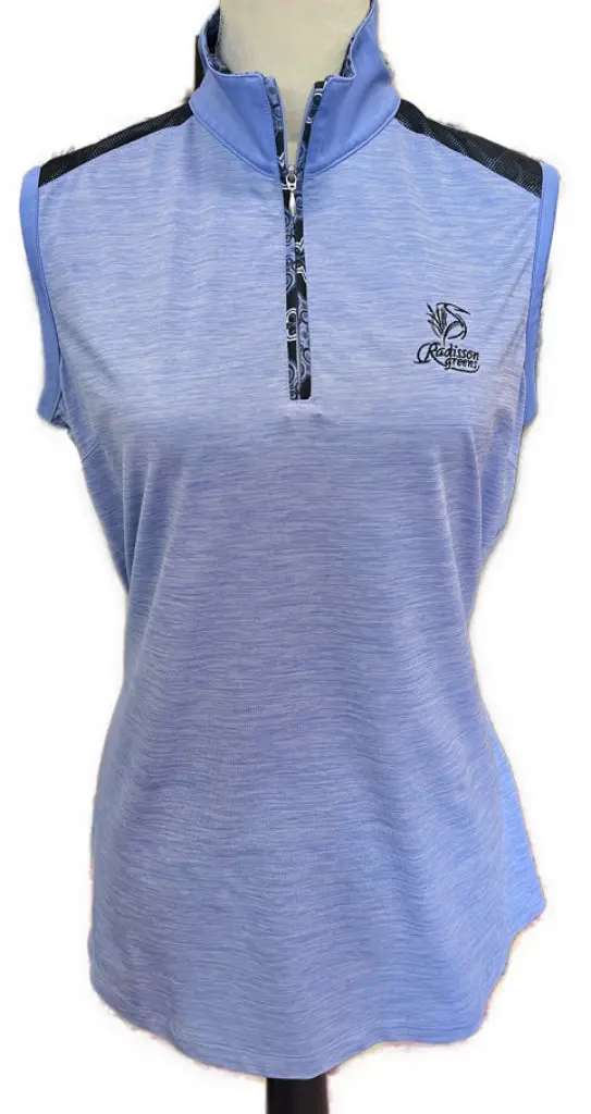Bermuda Sands Light Purple Heather Sleeveless Golf Top – Logo Detail, Size L 1