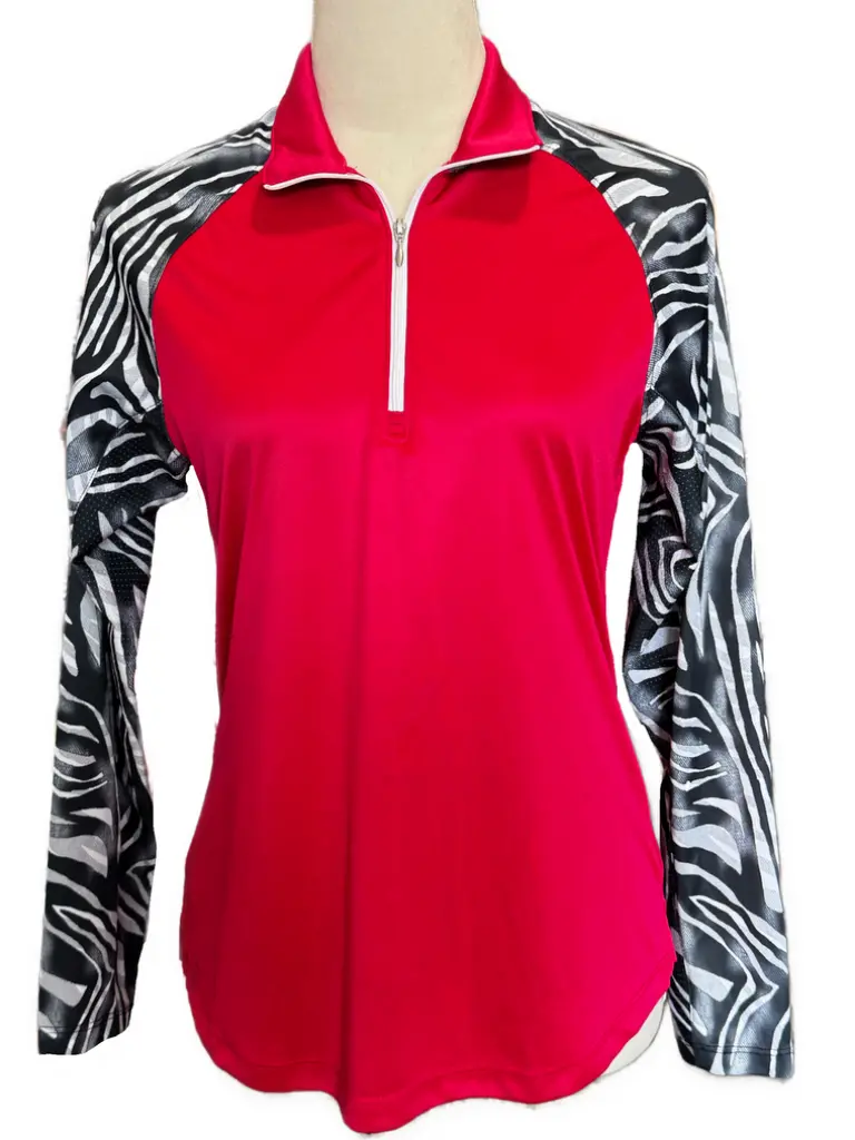 Bermuda Sands Women'S Ruby Pullover With Zebra Accents – Size S 1