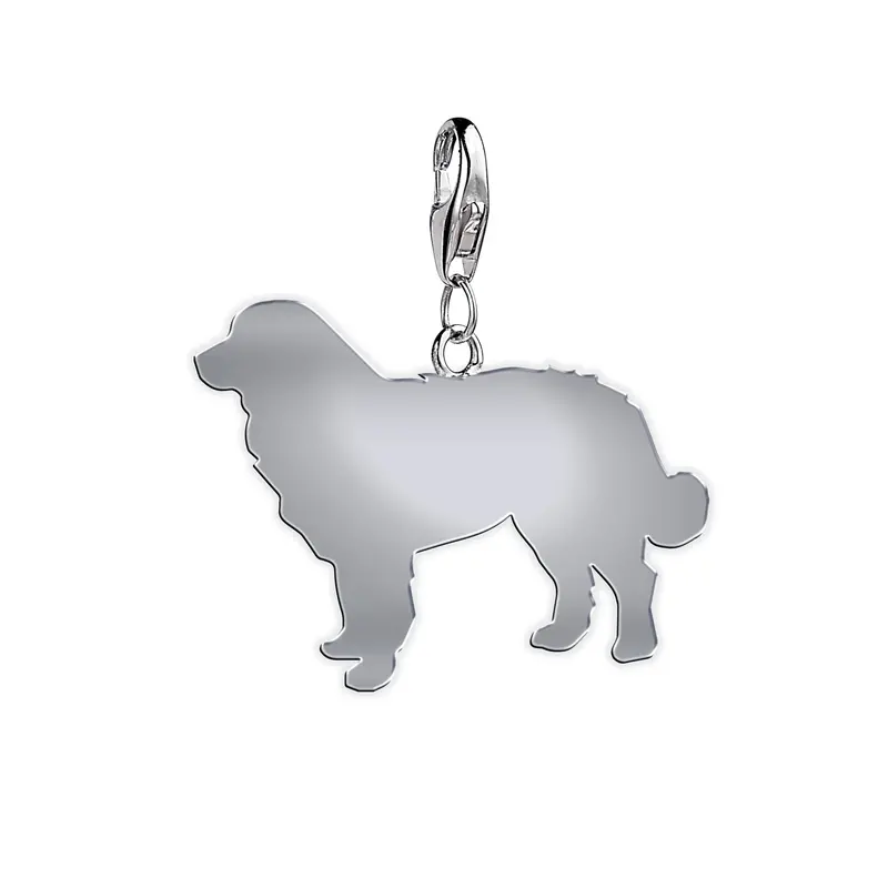 Bernese Mountain Dog Shape Charm – Premium Silver 1