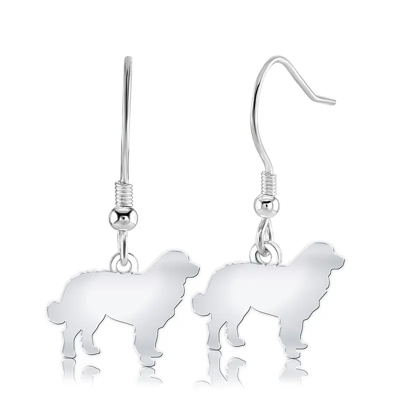 Bernese Mountain Dog Silver Stud Earrings – Artisan Crafted 1
