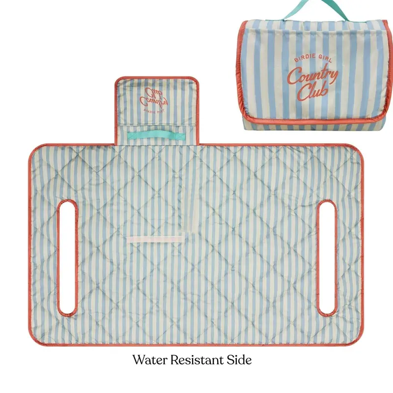 Birdie Girl Country Club Stripe Reversible Golf Seat Cover – Dual-Design Utility Accessory 1