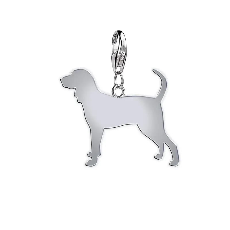 Black And Tan Coonhound Silver Charm Pendant 1