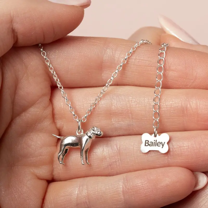 Border Terrier Silhouette Necklace – Sterling Silver 1