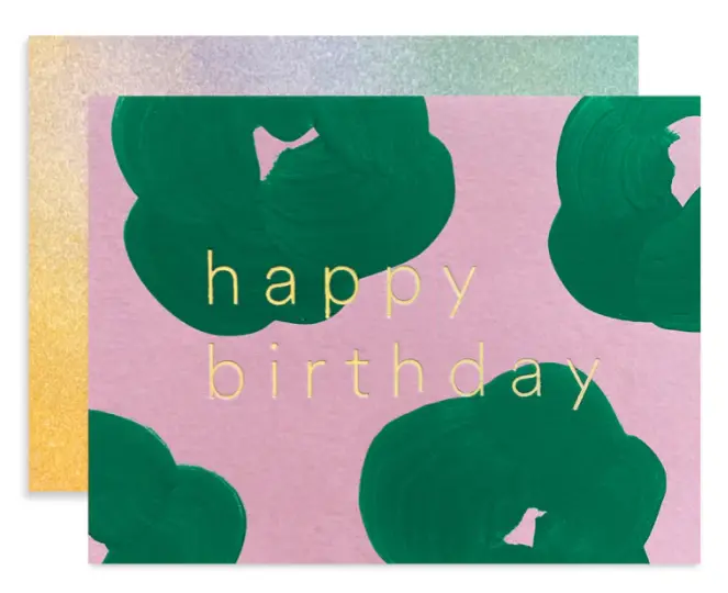 Botanical Flower Design Birthday Greeting Card 1