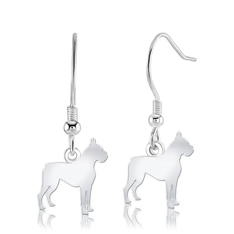 Boxer Silver Stud Earrings – Personalised Gift 1