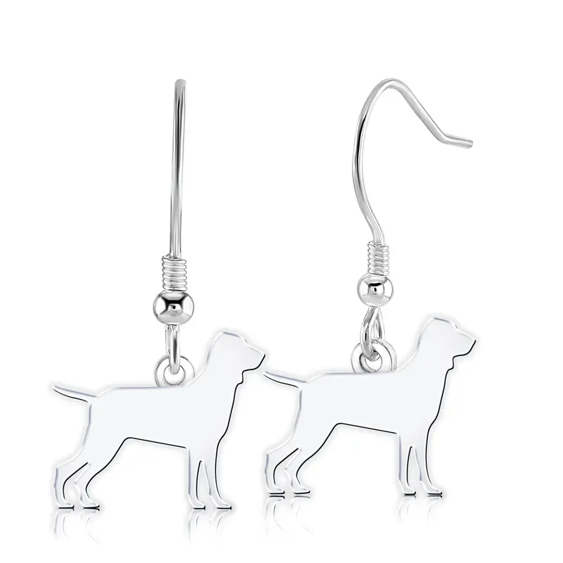 Bracco Italiano Sterling Silver Earrings – Elegant Silhouette Pair 1
